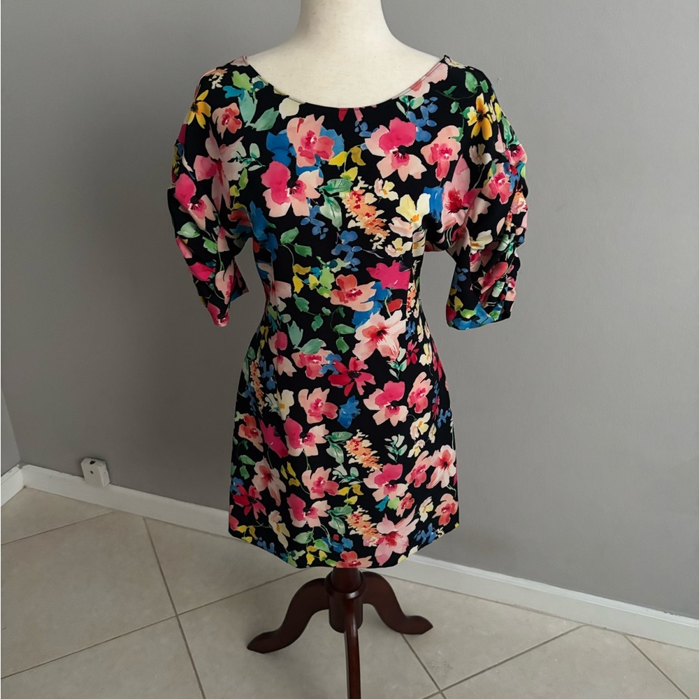 Zara Black Floral Mini Dress